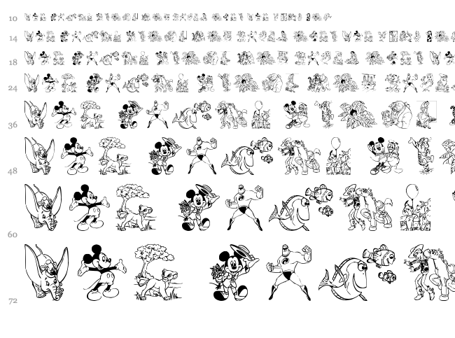 Disney family 1 font waterfall